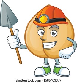 Cool Miner chickpeas cartoon mascot design style