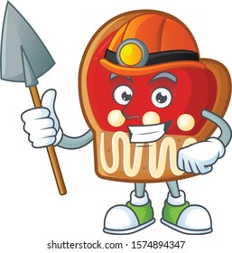 Cool Miner cookies cartoon mascot design style