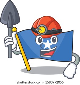 Cool Miner flag somalia of cartoon mascot style