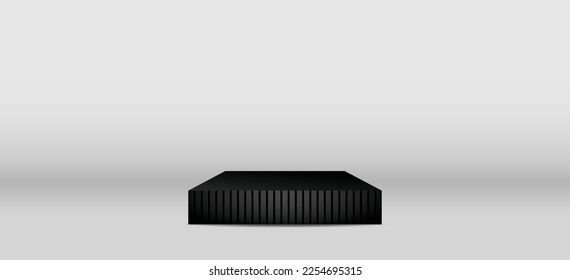 cool minimal black display box 3d illustration vector for men product