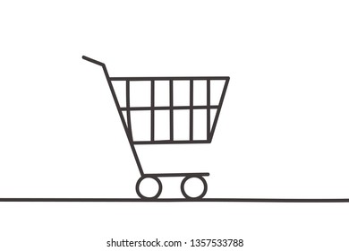 Cool minimal continuous line buying symbol design vector