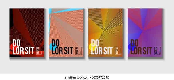 Cool Minimal Covers Set. Creative Corporate Identity Design. Futuristic Pattern, Fluid Business Backgrounds. Contrast Neon Halftone Covers Set. Neon Colored Iridescent Print Design.