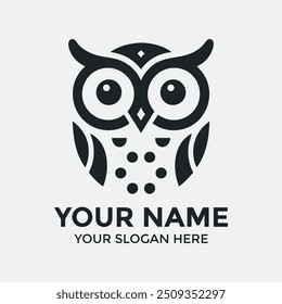 Un fresco minimalista y elegante diseño de logotipo de búho Vectores 