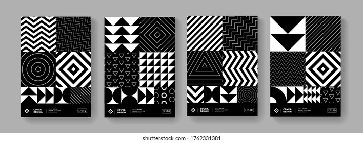 Kühle minimale geometrische Poster-Sammlung Vektordesign.  Trendmuster.
