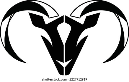 cool minimal goat head logo design 