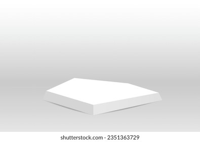 cool minimal white abstract geometric shape product podium display 3d illustration vector