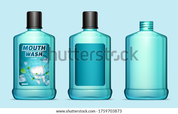 Download Cool Mint Mouthwash Bottles Design 3d Stock Vector Royalty Free 1759703873