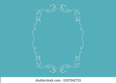 Cool mirror floral frame in vector isolated. Place for text or pic. For card, portrait photo, modern quotes, restaurant menu, product information. Titled layers.