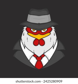 Cool Mister Chicken Vector Illustration