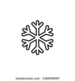 Cool mode, snowflake line icon. linear style sign for mobile concept and web design. Air Conditioning snowflake outline vector icon. Freeze symbol, logo illustration. Vector graphics