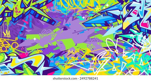 Coole moderne Abstrakte Hip Hop Urbane Street Art Graffiti Stil Vektorillustration Hintergrund Vorlage