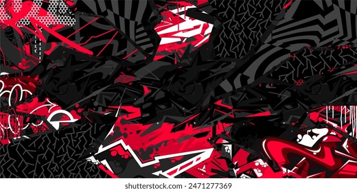 Cool Modern Abstract Urban Street Art Graffiti Style Vector Collage Illustration Background Template