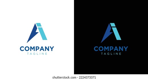Cool and modern AI logo design 3