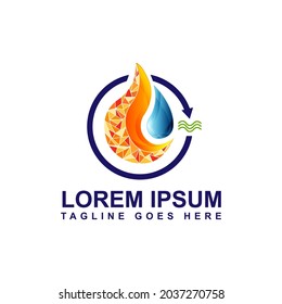 cool modern energy stylish oil gas logo design vector illustrations