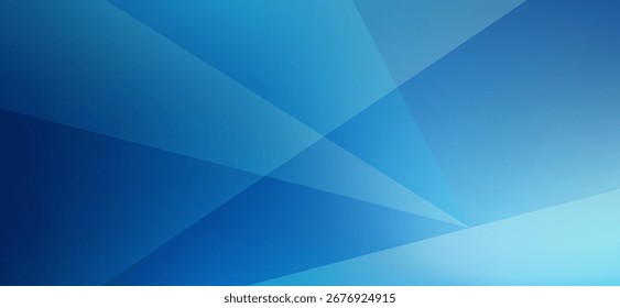 A cool and modern geometric background features intersecting light blue translucent shapes and lines over a gradient from dark blue to light turquoise for a sleek design