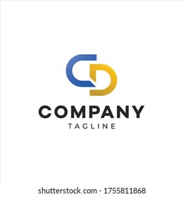 Cool and modern initial letter CD design