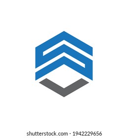 Cool and modern logo initials S