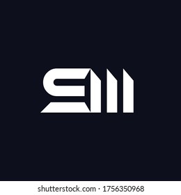 Excelentes y modernas iniciales de logotipo SM