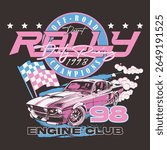 Cool modern racing graphic tee design