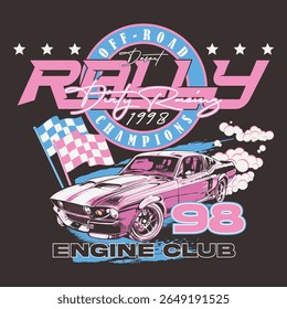 Cool modern racing graphic tee design