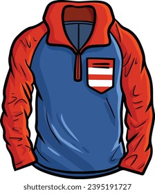 Cool modern red blue jacket cartoon illustration