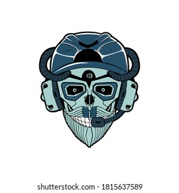 diseño moderno y fresco del logotipo del cráneo