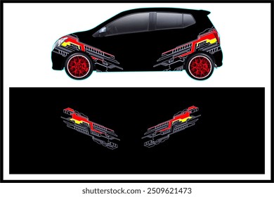 Cool and modern vector wrap car design with bright color combination