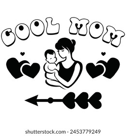 cool mom t shirt design, vector file