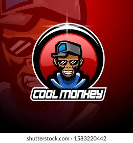 Cool Monkey Esport Mascot Logo