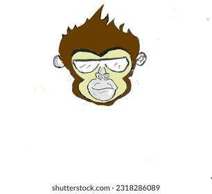 Cool monkey face illustration picture berk