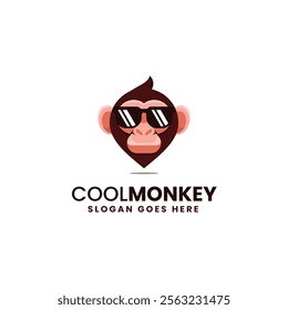 Cool Monkey Gradient Colorful Logo