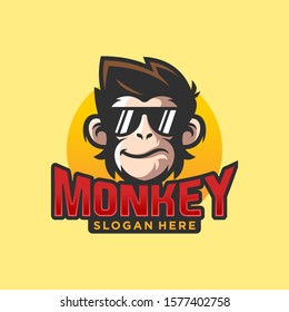 cool monkey logo design vector 