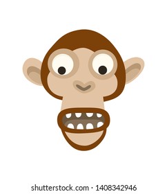 Cool monkey logo vector design illustration. Ape head icon. Gorilla face icon