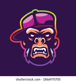 Cool Monkey Mascot Illustration Vector