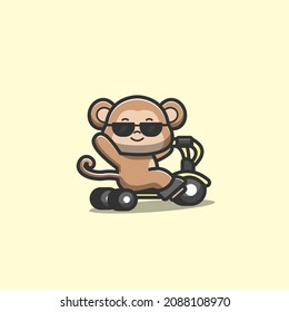 cool monkey riding a cool bike