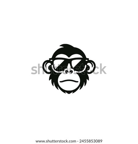 cool monkey wearing eyeglass logo vector illustration template design