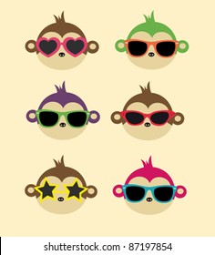 cool monkeys with funny glasses