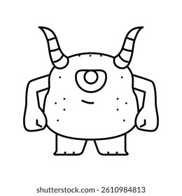 cool monster alien line icon vector. cool monster alien sign. isolated contour symbol black illustration