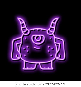 cool monster alien neon light sign vector. cool monster alien sign. isolated symbol illustration