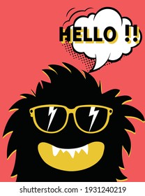 Cool monster character vector design for tee ans poster