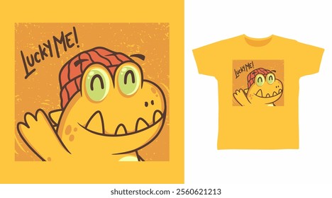 Cool monster hand drawn illustration, vector ready for print on t-shirt and other uses.