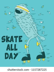 Cool monster skate vector design