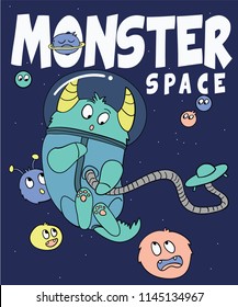 Cool monster space vector design