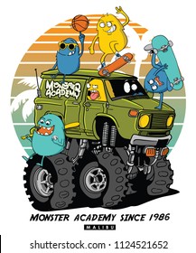 cool monster sports vector design