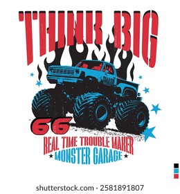 Cool monster truck racing design