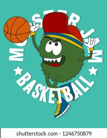 Cool monster vector design for t shirt printing