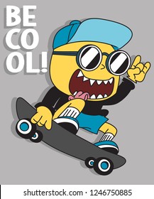 Cool monster vector design for t shirt printing