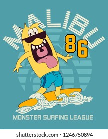 Cool monster vector design for t shirt printing