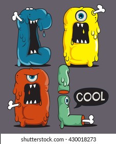 cool monsters vector design for tee