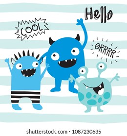 cool monsters vector illustration